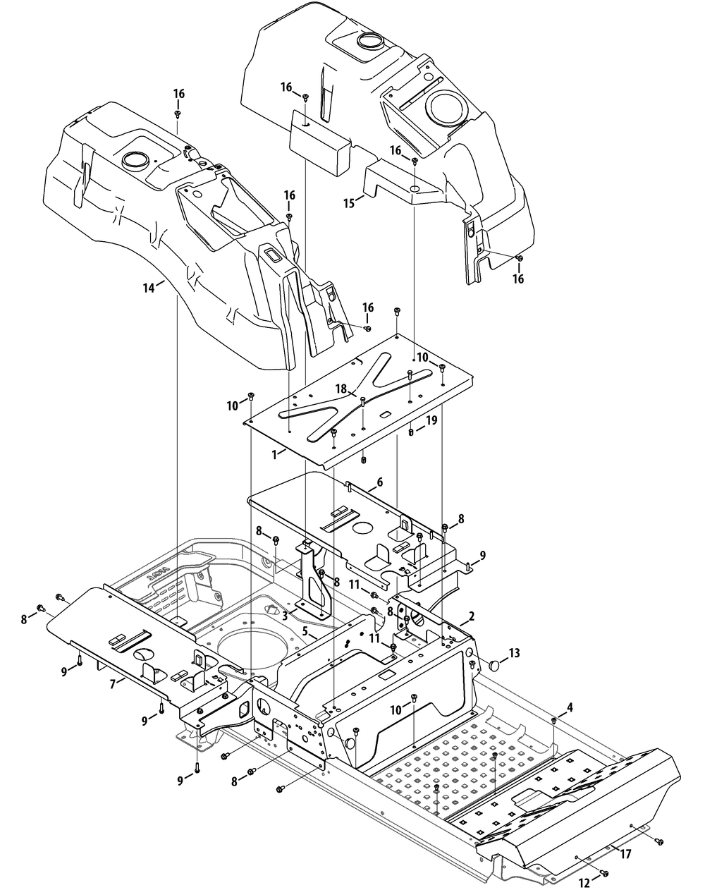 Operators Platform Diagram and Parts List for Z-FORCESZ60 (17AIDGHD-17AIDGHD010)(2014) Cub Cadet Lawn Tractor
